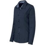 Ladies Long Sleeve Warrington Shirt - Navy - Image 3