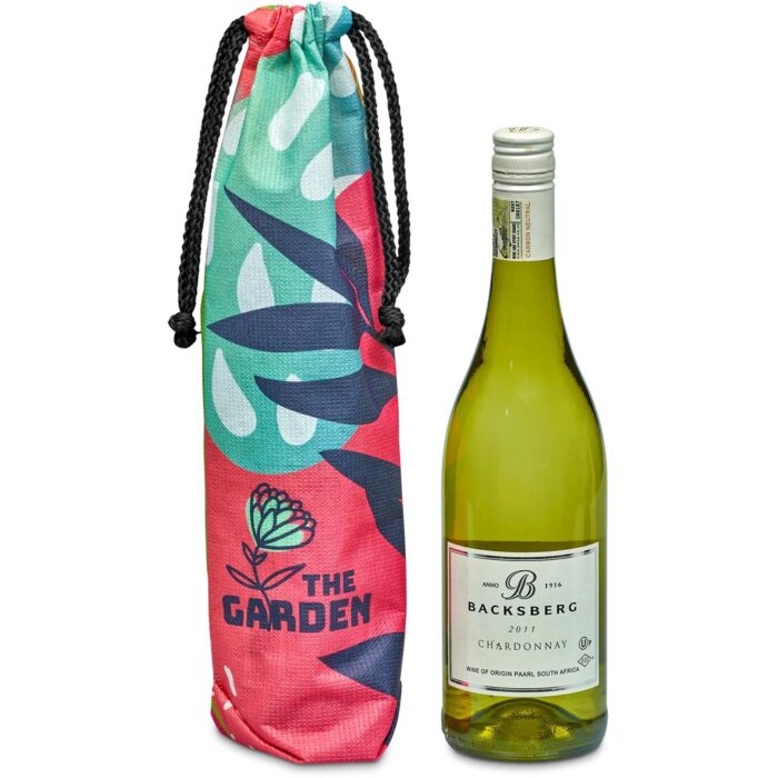 Hoppla Tipsy RPET Wine Bottle Drawcord Bag - Image 7
