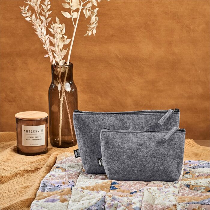 Okiyo Kesho Recycled PET Felt Mini Cosmetic Bag - Image 6