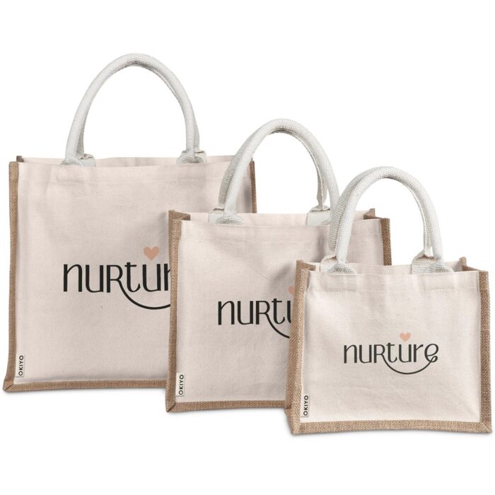Okiyo Chinsai Mini Jute & Cotton Gift Bag - Image 6