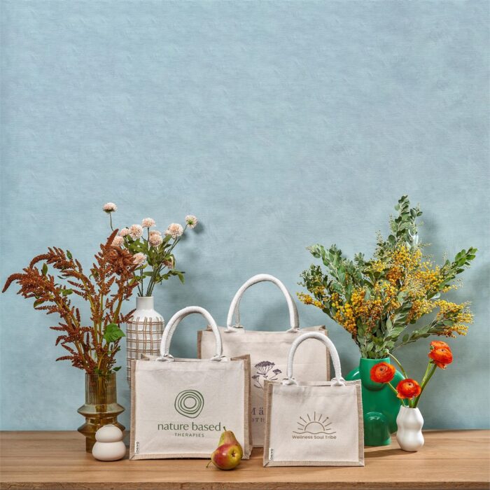Okiyo Chinsai Mini Jute & Cotton Gift Bag - Image 3