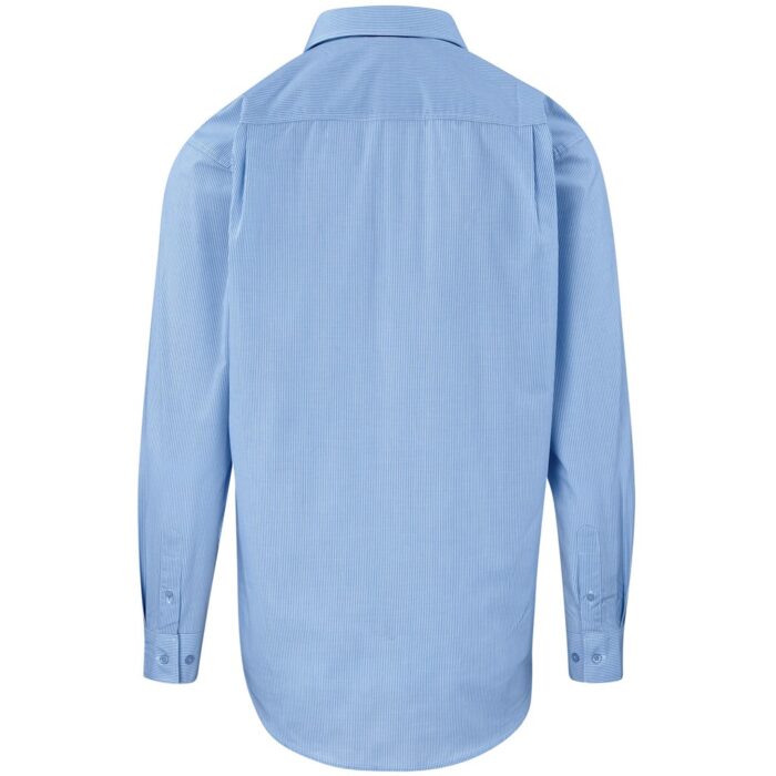 Mens Long Sleeve Micro Check Shirt - Light Blue - Image 2