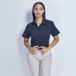 Ladies Short Sleeve Cotton Twill Moderna Shirt - Image 2