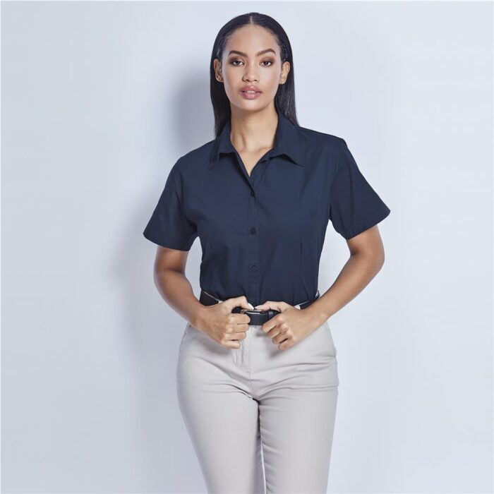 Ladies Short Sleeve Cotton Twill Moderna Shirt - Image 2