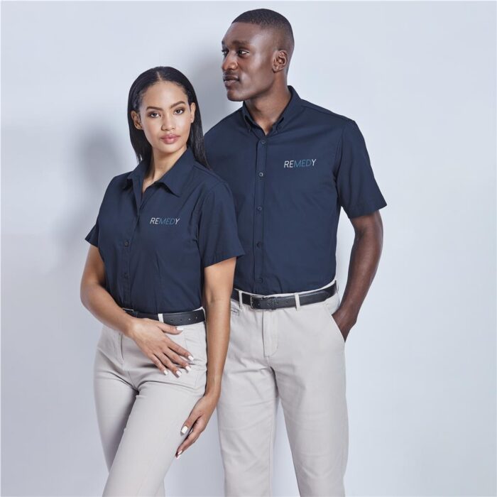 Ladies Short Sleeve Cotton Twill Moderna Shirt - Image 3