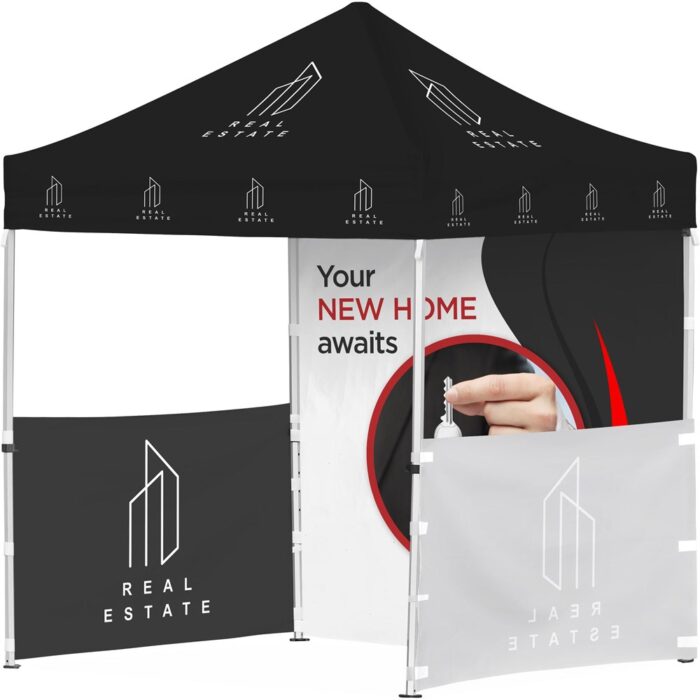 Ovation Sublimated Gazebo 2m X 2m Petite Frame - 2 Half-Wall Skins - 1 Full-Wall Skin - Image 1