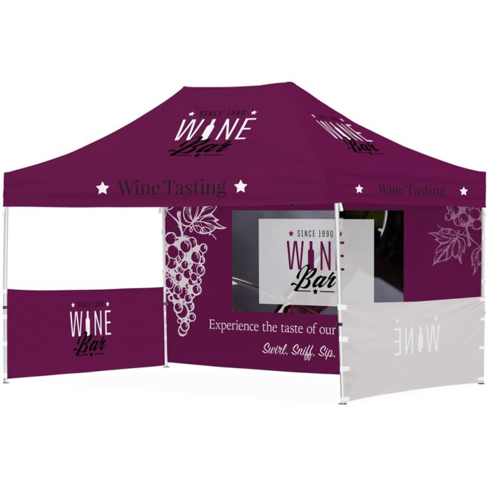 Ovation Sublimated Gazebo 4.5m X 3m - 1 Long Full-Wall Skin - 2 Short Half-Wall Skins - Image 1