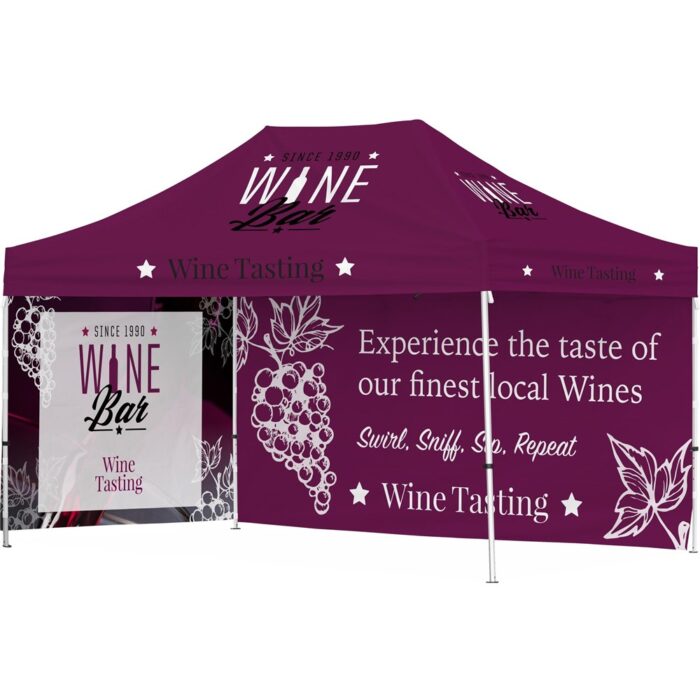 Ovation Sublimated Gazebo 4.5m X 3m - 1 Long Full-Wall Skin - 1 Short Full-Wall Skin - Image 1