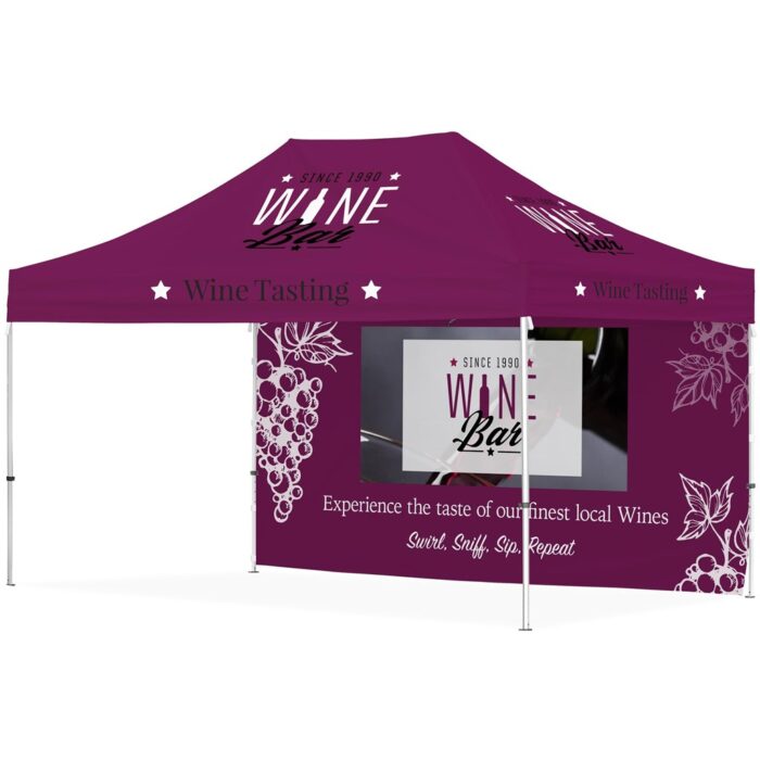 Ovation Sublimated Gazebo 4.5m X 3m - 1 Long Full-Wall Skin - Image 1