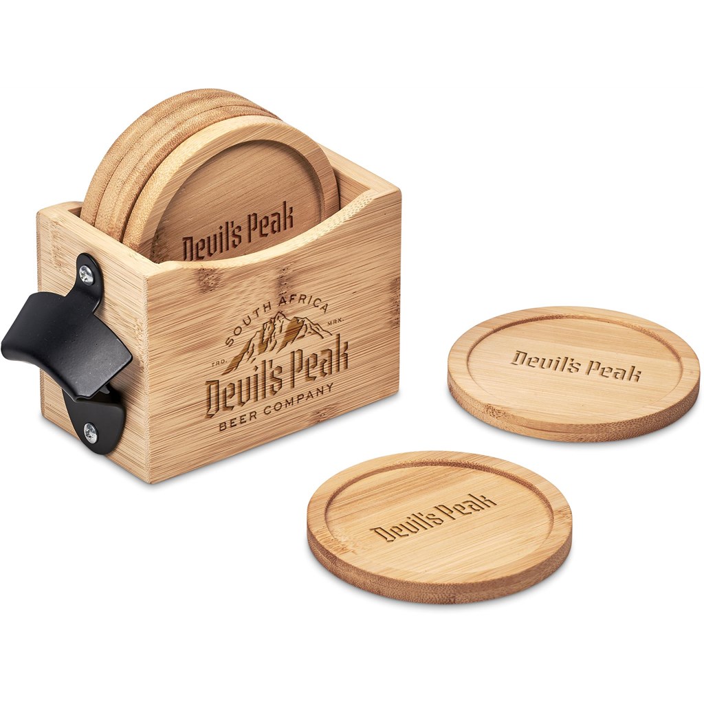 DEFAULT_1024X1024 Okiyo Kanpai Bamboo Coaster & Bottle Opener Set - Image 1