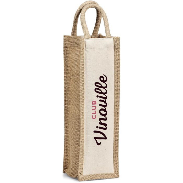 Okiyo Inshu Jute & Cotton Wine Tote - Image 1