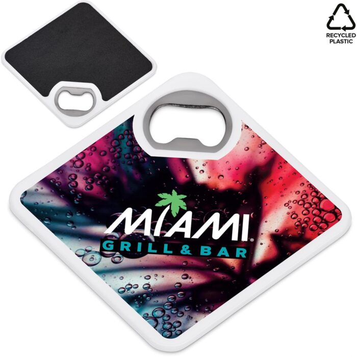 Altitude Sela Recycled Plastic Bottle Opener Coaster - Image 1