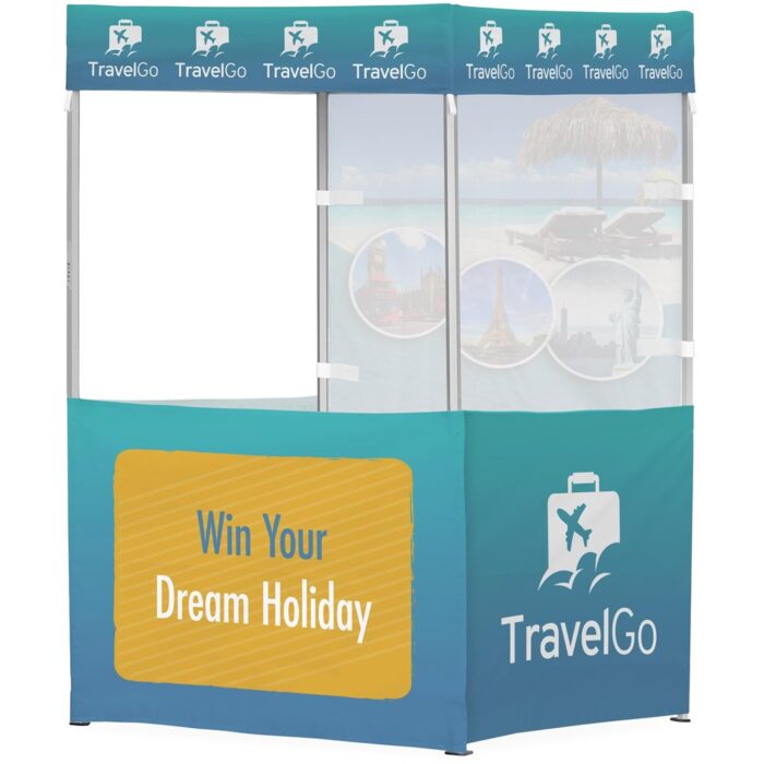 Ovation Sublimated Gazebo 1.5m X 1.5m - 3 Half-Wall Skins - 1 Full-Wall Skin - Image 1