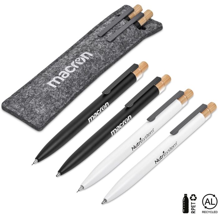 Okiyo Mimo Recycled Aluminum Ball Pen & Pencil Set - Image 1