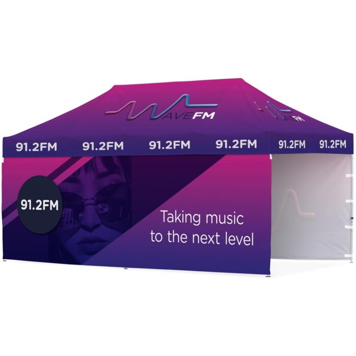 Ovation Sublimated Gazebo 6m X 3m - 2 Long Full-Wall Skins - Image 1