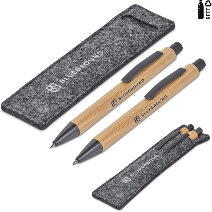 Okiyo Jona Bamboo Ball Pen & Pencil Set - Image 1