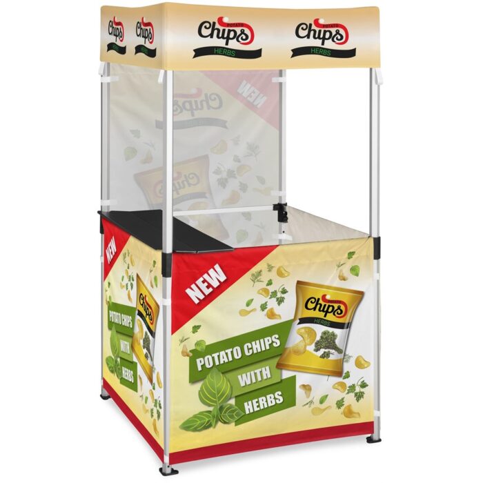 Ovation Sublimated Gazebo 1m X 1m Kiosk - 3 Half-Wall Skins - 1 Full-Wall Skin - Image 1