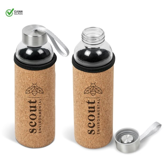 Kooshty Kork  Glass Water Bottle - 500ml - Image 1