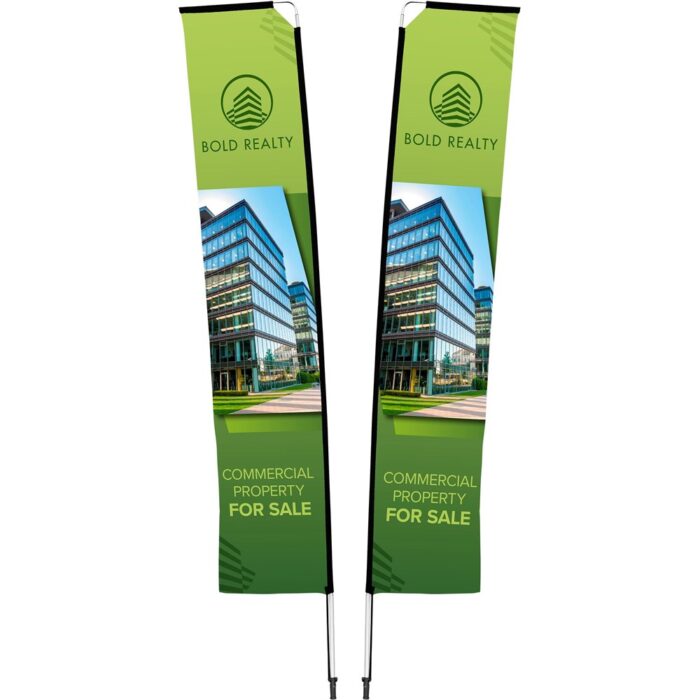 Legend 4M Sublimated Telescopic Double-Sided Flying Banner - 1 complete unit - Image 1