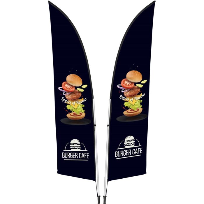 Legend 2M Sublimated Arcfin Double-Sided Flying Banner - 1 complete unit - Image 1