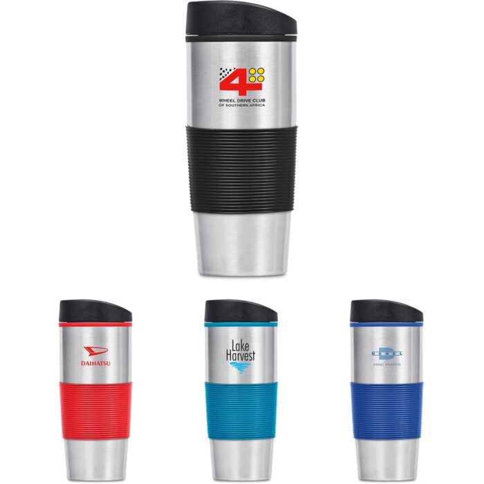 Ridge Stainless Steel & Plastic Double-Wall Tumbler - 450ml - Image 1