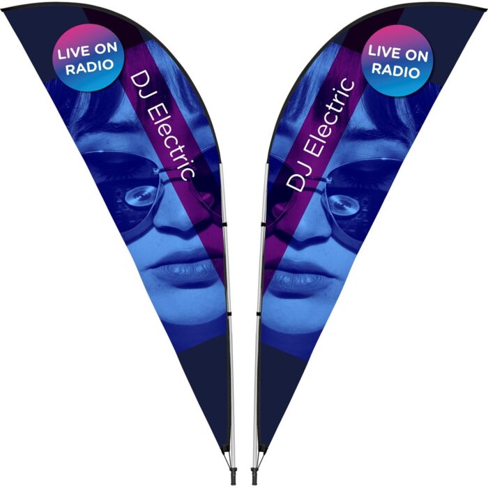 Legend 3M Sublimated Sharkfin Double-Sided Flying Banner - 1 complete unit - Image 1