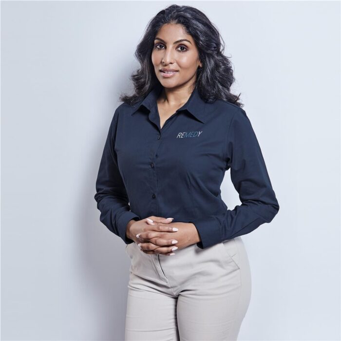 Ladies Long Sleeve Cotton Twill Moderna Shirt - Image 1