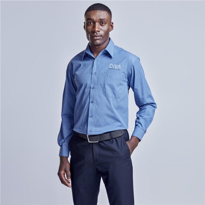 Mens Long Sleeve Micro Check Shirt - Image 1