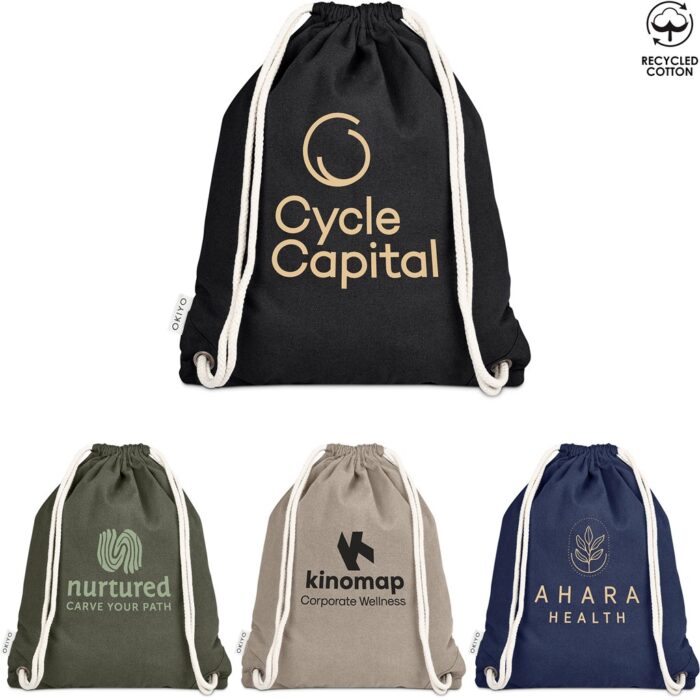 Okiyo Kinchaku Recycled Canvas Drawstring Bag - Image 1
