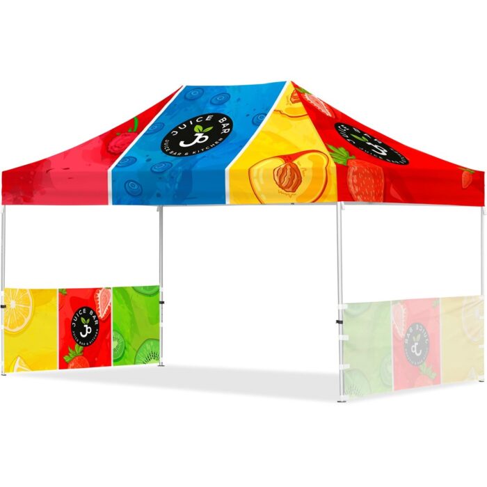Coated Steel Sublimated Gazebo 4.5m x 3m - 1 Short Full-Wall Skin - Image 1