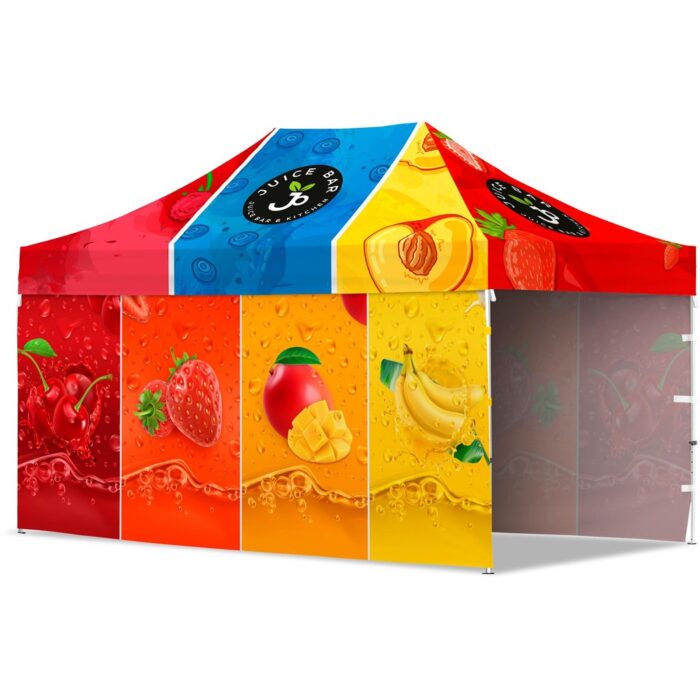 Coated Steel Sublimated Gazebo 4.5 x 3m - 2 Long Full-Wall Skins - Image 1