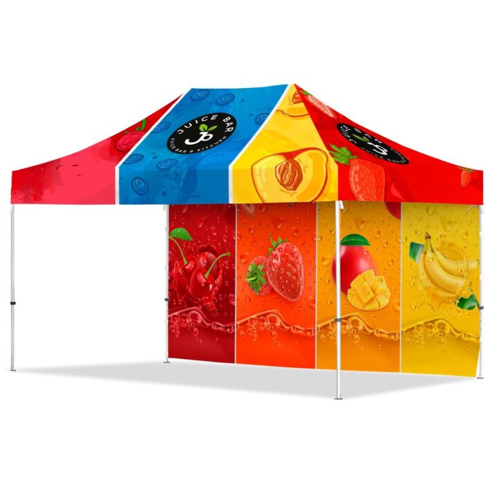 Coated Steel Sublimated Gazebo 4.5m x 3m 1 Long Full-Wall Skin - Image 1