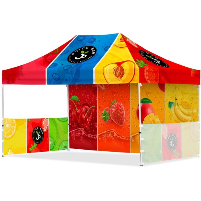 Coated Steel Sublimated Gazebo 4.5m x 3m - 1 Long Full-Wall Skin - 2 Short Half-Wall Skins - Image 1