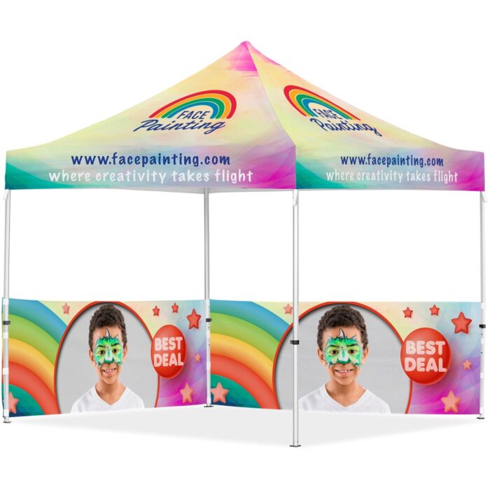 Coated Steel Sublimated Gazebo 3m x 3m - 2 Half-Wall Skins - Image 1