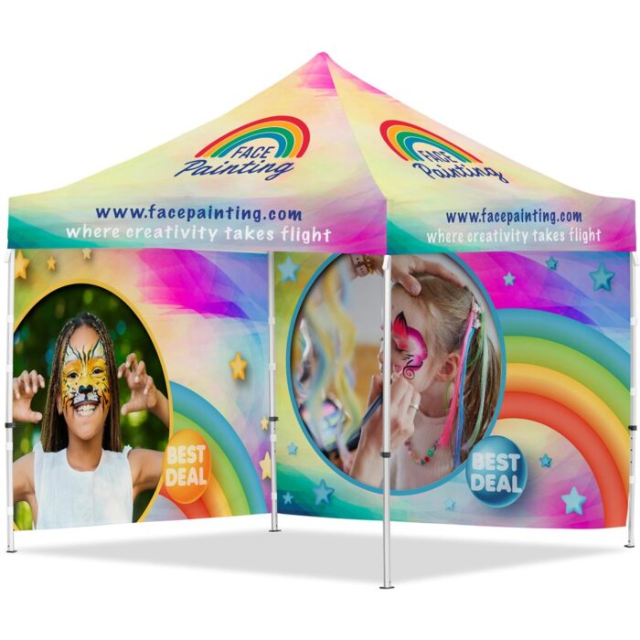 Coated Steel Sublimated Gazebo 3m x 3m - 2 Full-Wall Skins - Image 1