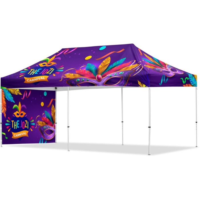 Coated Steel Sublimated Gazebo 6m x 3m -  1 Short Full-Wall Skin - Image 1