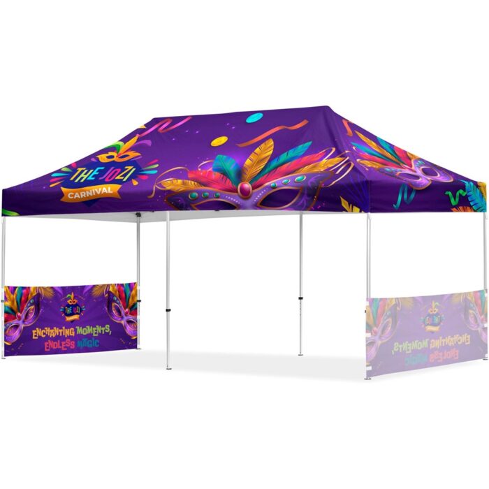 Coated Steel Sublimated Gazebo 6m x 3m - 2 Short Half-Wall Skins - Image 1