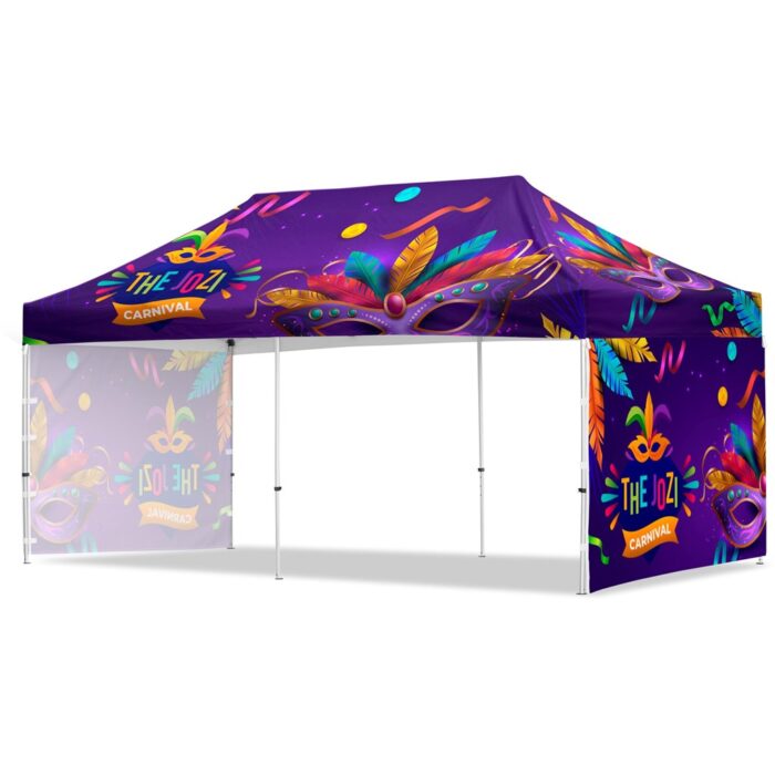 Coated Steel Sublimated Gazebo 6m x 3m - 2 Short Full-Wall Skins - Image 1