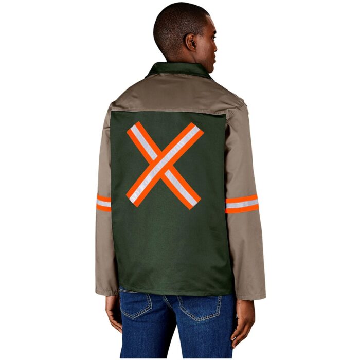 Site Premium Two-Tone Polycotton Jacket - Reflective Arms & Back - Orange Tape - Image 1