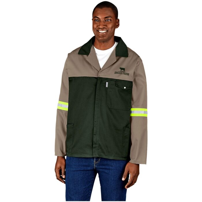 Site Premium Two-Tone Polycotton Jacket - Reflective Arms - Yellow Tape - Image 1
