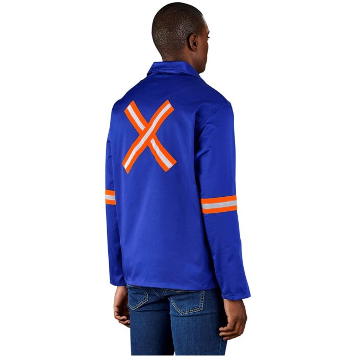 Site Premium Polycotton Jacket - Reflective Arms & Back - Orange Tape - Image 1