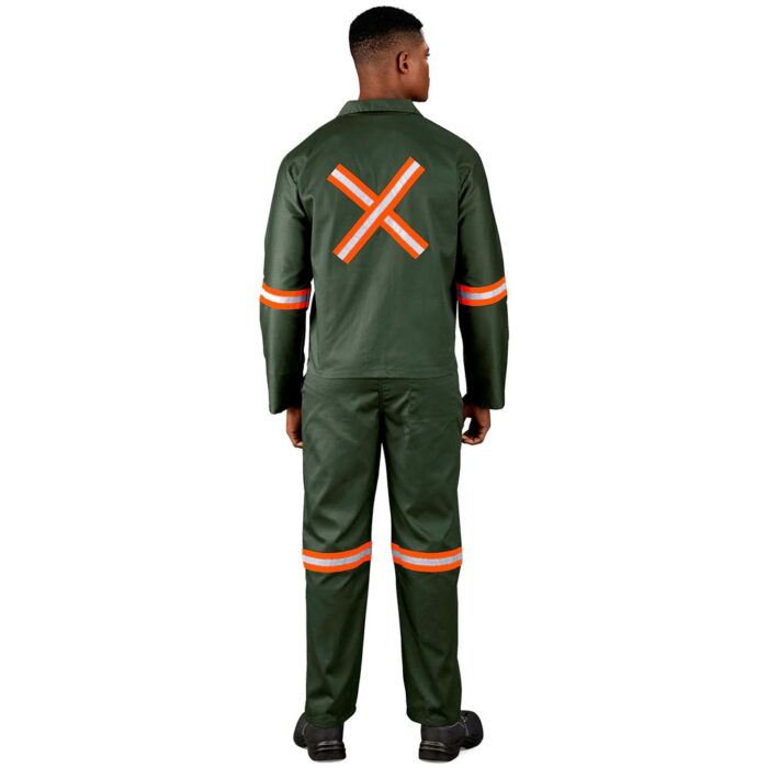 Acid Resistant Polycotton Conti Suit - Reflective Arm, Legs & Back - Orange Tape - Image 1