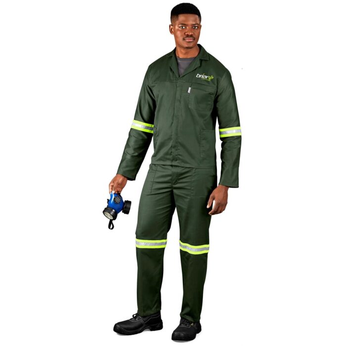 Acid Resistant Polycotton Conti Suit - Reflective Arm & Legs - Yellow Tape - Image 1