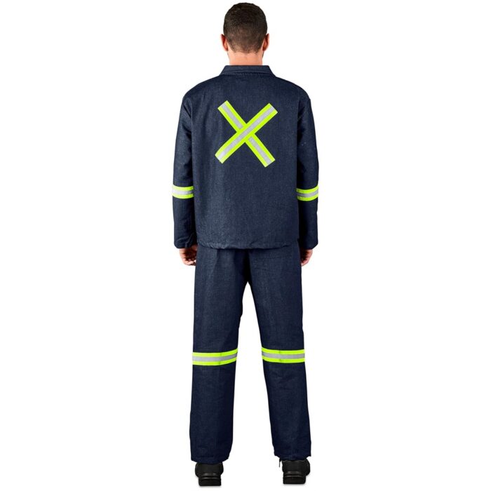 Vintage 100% Cotton Denim Conti Suit - Reflective Arms, Legs & Back - Orange Tape - Image 1