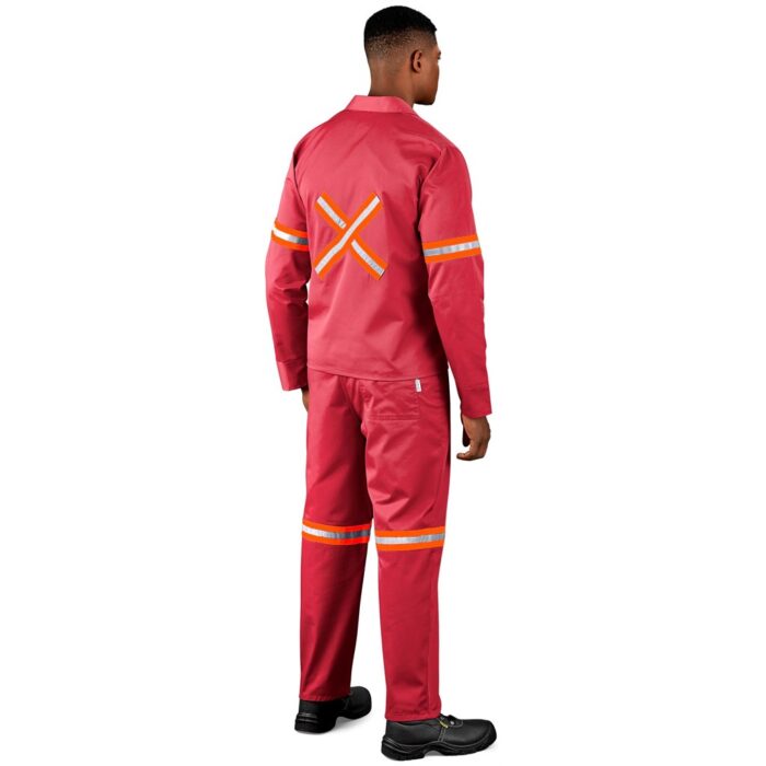 Trade Polycotton Conti - Suit Reflective Arms, Legs & Back - Orange Tape - Image 1