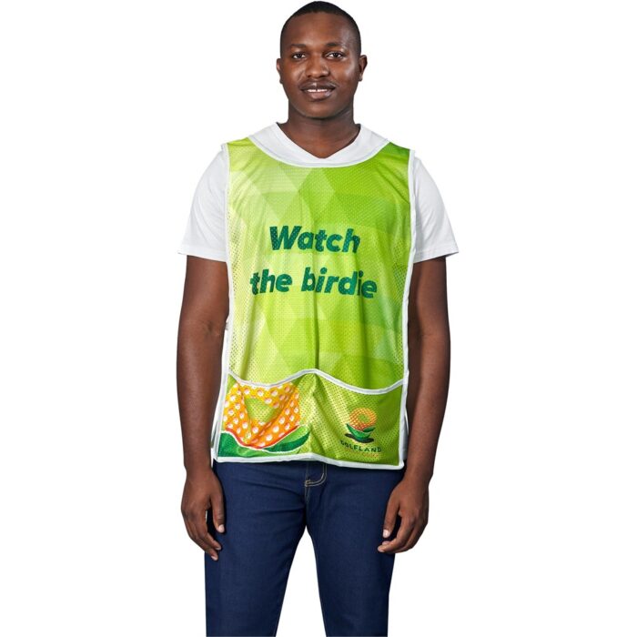 Pre-Production Sample Hoppla Jackal Polyester Caddy Bib with PVC Name Sleeve - Image 1