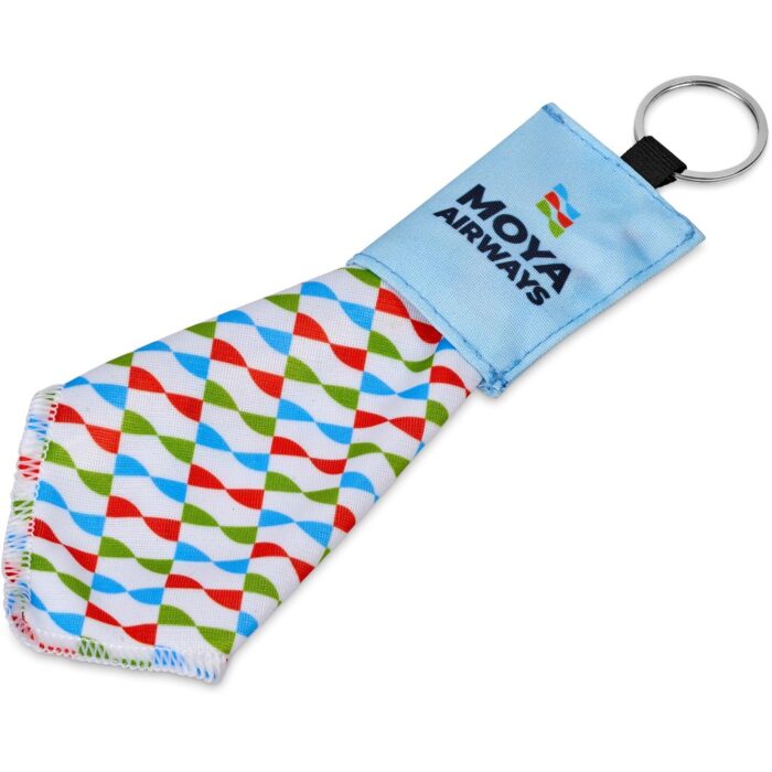 Hoppla Aquila Polyester Keyring Pouch with Cleaning Cloth - Image 1