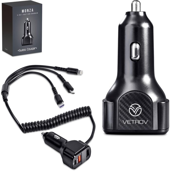 Swiss Cougar Monza 3-in-1 Fast Car Charger - Image 1
