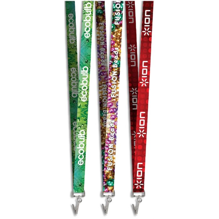 Crocodile Clip Double-Sided Sublimation Satin Lanyard - Image 1