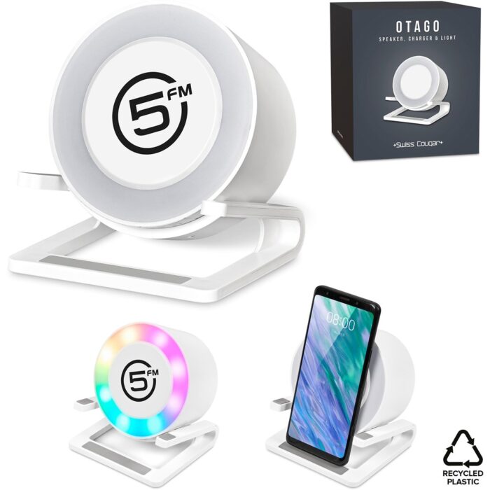 Swiss Cougar Otago Bluetooth Speaker, Wireless Charger, Phone Stand & Night Light - Image 1